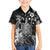 Hawaii King Kamehameha Day Family Matching Short Sleeve Bodycon Dress and Hawaiian Shirt Polynesian Pattern Mix Hibiscus Black