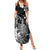 Hawaii King Kamehameha Day Family Matching Summer Maxi Dress and Hawaiian Shirt Polynesian Pattern Mix Hibiscus Black