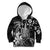 Hawaii King Kamehameha Day Kid Hoodie Polynesian Pattern Mix Hibiscus Black