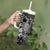 Hawaii King Kamehameha Day Tumbler With Handle Polynesian Pattern Mix Hibiscus Black