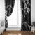 Hawaii King Kamehameha Day Window Curtain Polynesian Pattern Mix Hibiscus Black