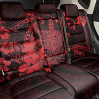 Hawaii King Kamehameha Day Back Car Seat Cover Polynesian Pattern Mix Hibiscus Red