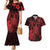 Hawaii King Kamehameha Day Couples Matching Mermaid Dress and Hawaiian Shirt Polynesian Pattern Mix Hibiscus Red