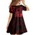 Hawaii King Kamehameha Day Family Matching Long Sleeve Bodycon Dress and Hawaiian Shirt Polynesian Pattern Mix Hibiscus Red