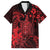 Hawaii King Kamehameha Day Family Matching Long Sleeve Bodycon Dress and Hawaiian Shirt Polynesian Pattern Mix Hibiscus Red