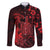 Hawaii King Kamehameha Day Family Matching Long Sleeve Bodycon Dress and Hawaiian Shirt Polynesian Pattern Mix Hibiscus Red