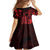 Hawaii King Kamehameha Day Family Matching Off Shoulder Maxi Dress and Hawaiian Shirt Polynesian Pattern Mix Hibiscus Red
