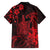 Hawaii King Kamehameha Day Family Matching Summer Maxi Dress and Hawaiian Shirt Polynesian Pattern Mix Hibiscus Red