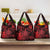 Hawaii King Kamehameha Day Grocery Bag Polynesian Pattern Mix Hibiscus Red