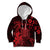 Hawaii King Kamehameha Day Kid Hoodie Polynesian Pattern Mix Hibiscus Red