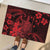 Hawaii King Kamehameha Day Rubber Doormat Polynesian Pattern Mix Hibiscus Red