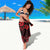 Hawaii King Kamehameha Day Sarong Polynesian Pattern Mix Hibiscus Red