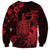 Hawaii King Kamehameha Day Sweatshirt Polynesian Pattern Mix Hibiscus Red