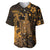 Hawaii King Kamehameha Day Baseball Jersey Polynesian Pattern Mix Hibiscus Gold