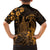 Hawaii King Kamehameha Day Family Matching Long Sleeve Bodycon Dress and Hawaiian Shirt Polynesian Pattern Mix Hibiscus Gold