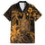 Hawaii King Kamehameha Day Family Matching Long Sleeve Bodycon Dress and Hawaiian Shirt Polynesian Pattern Mix Hibiscus Gold