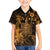 Hawaii King Kamehameha Day Family Matching Long Sleeve Bodycon Dress and Hawaiian Shirt Polynesian Pattern Mix Hibiscus Gold