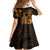 Hawaii King Kamehameha Day Family Matching Mermaid Dress and Hawaiian Shirt Polynesian Pattern Mix Hibiscus Gold