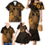 Hawaii King Kamehameha Day Family Matching Mermaid Dress and Hawaiian Shirt Polynesian Pattern Mix Hibiscus Gold
