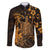 Hawaii King Kamehameha Day Family Matching Short Sleeve Bodycon Dress and Hawaiian Shirt Polynesian Pattern Mix Hibiscus Gold