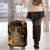 Hawaii King Kamehameha Day Luggage Cover Polynesian Pattern Mix Hibiscus Gold