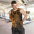 Hawaii King Kamehameha Day Men Tank Top Polynesian Pattern Mix Hibiscus Gold
