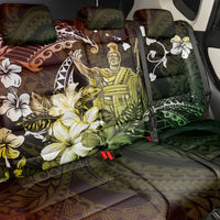 Hawaii King Kamehameha Day Back Car Seat Cover Polynesian Pattern Mix Hibiscus Reggae