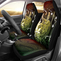 Hawaii King Kamehameha Day Car Seat Cover Polynesian Pattern Mix Hibiscus Reggae