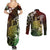 Hawaii King Kamehameha Day Couples Matching Summer Maxi Dress and Long Sleeve Button Shirt Polynesian Pattern Mix Hibiscus Reggae