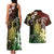 Hawaii King Kamehameha Day Couples Matching Tank Maxi Dress and Hawaiian Shirt Polynesian Pattern Mix Hibiscus Reggae