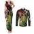 Hawaii King Kamehameha Day Couples Matching Tank Maxi Dress and Long Sleeve Button Shirt Polynesian Pattern Mix Hibiscus Reggae