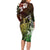 Hawaii King Kamehameha Day Family Matching Long Sleeve Bodycon Dress and Hawaiian Shirt Polynesian Pattern Mix Hibiscus Reggae
