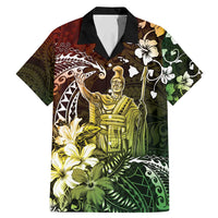 Hawaii King Kamehameha Day Family Matching Mermaid Dress and Hawaiian Shirt Polynesian Pattern Mix Hibiscus Reggae
