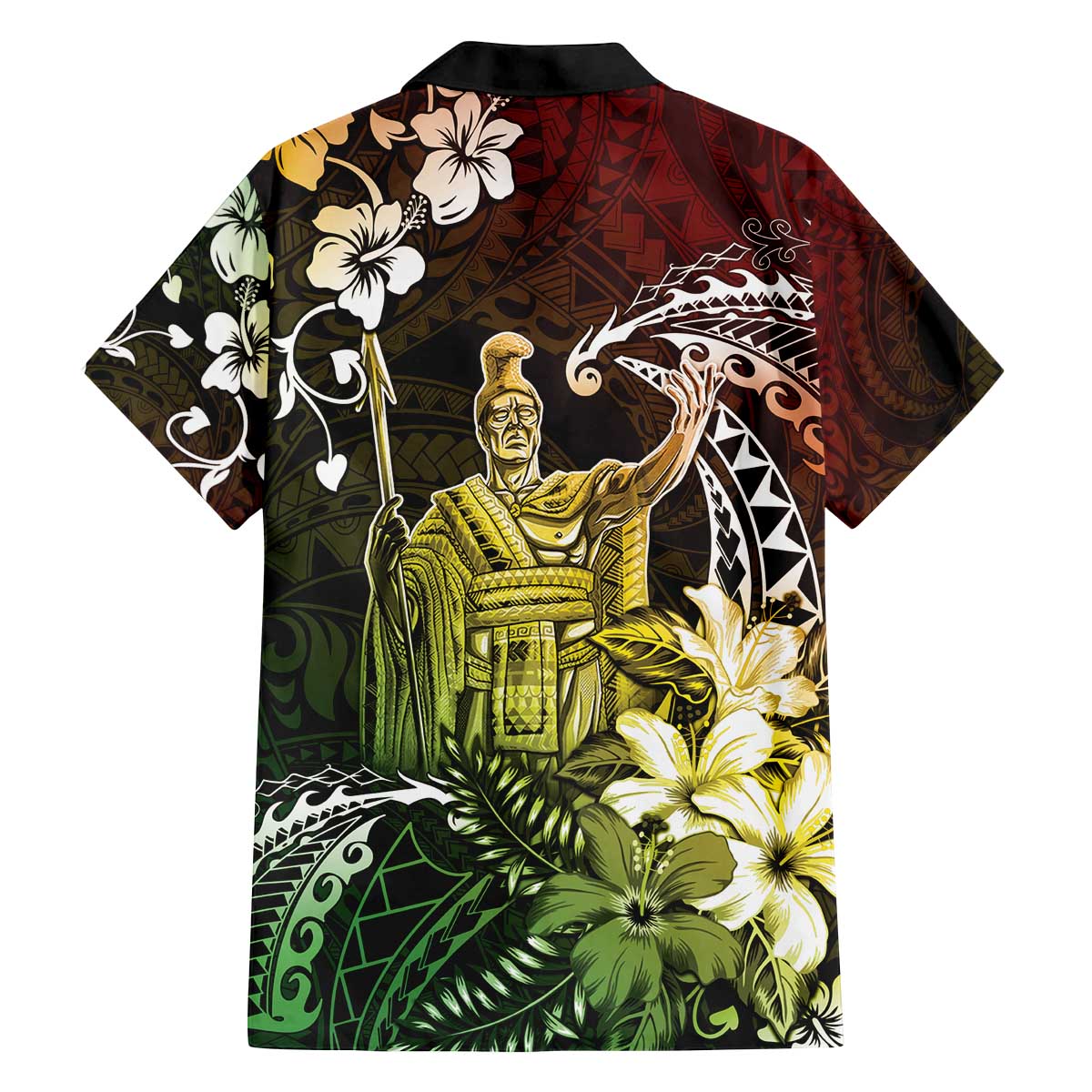 Hawaii King Kamehameha Day Family Matching Off The Shoulder Long Sleeve Dress and Hawaiian Shirt Polynesian Pattern Mix Hibiscus Reggae
