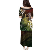 Hawaii King Kamehameha Day Family Matching Puletasi and Hawaiian Shirt Polynesian Pattern Mix Hibiscus Reggae