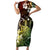 Hawaii King Kamehameha Day Family Matching Short Sleeve Bodycon Dress and Hawaiian Shirt Polynesian Pattern Mix Hibiscus Reggae