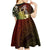 Hawaii King Kamehameha Day Kid Short Sleeve Dress Polynesian Pattern Mix Hibiscus Reggae