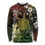 Hawaii King Kamehameha Day Long Sleeve Shirt Polynesian Pattern Mix Hibiscus Reggae