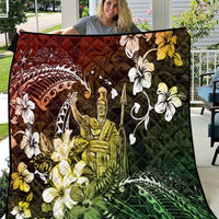 Hawaii King Kamehameha Day Quilt Polynesian Pattern Mix Hibiscus Reggae