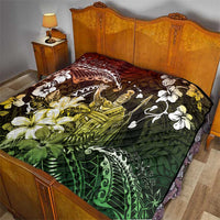 Hawaii King Kamehameha Day Quilt Polynesian Pattern Mix Hibiscus Reggae