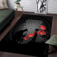 Cook Islands ANZAC Day Area Rug Soldier Silhouette Remembrance