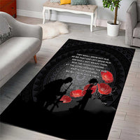 Cook Islands ANZAC Day Area Rug Soldier Silhouette Remembrance
