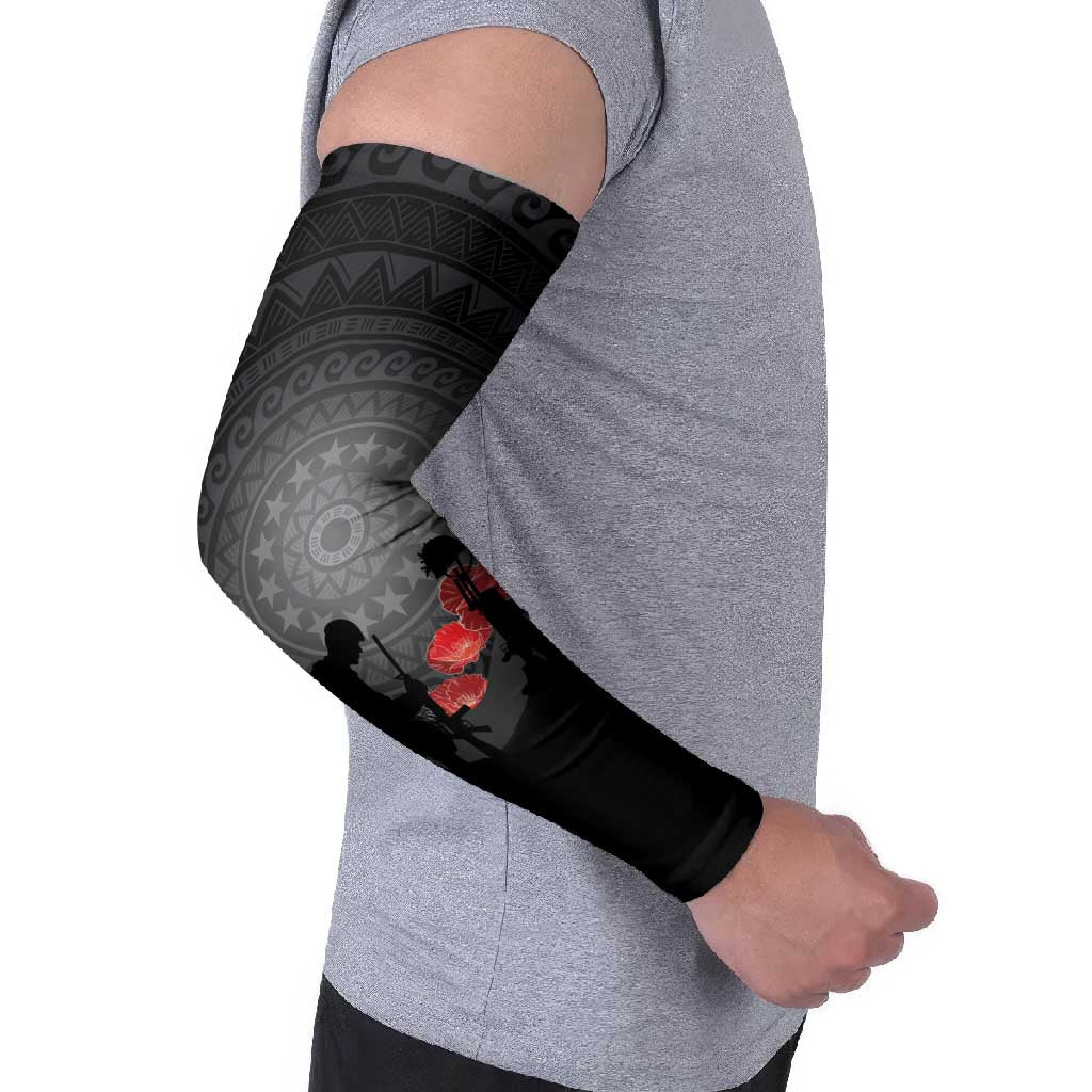 Cook Islands ANZAC Day Arm Sleeves Soldier Silhouette Remembrance LT05 - Polynesian Pride
