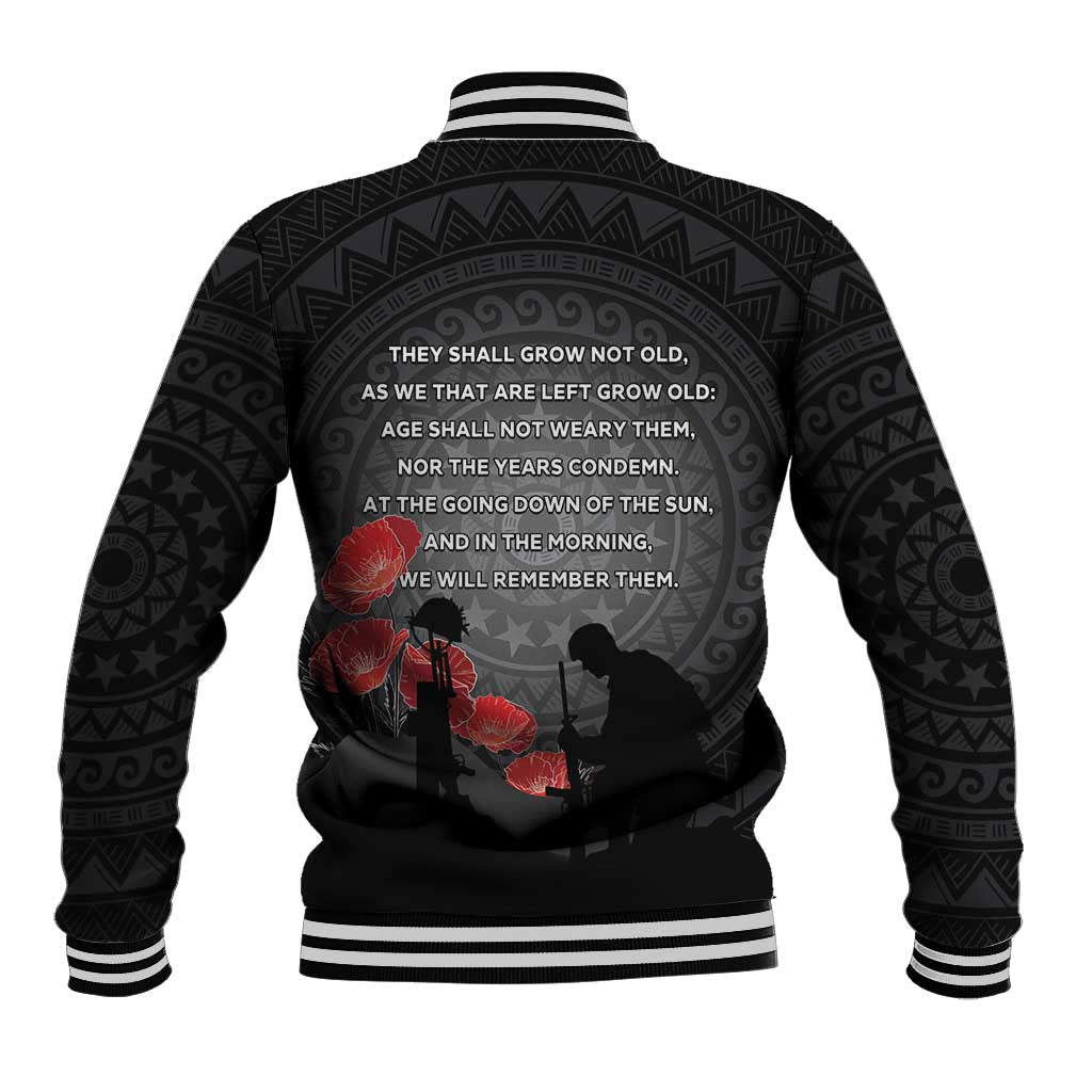 Cook Islands ANZAC Day Baseball Jacket Soldier Silhouette Remembrance LT05 - Polynesian Pride