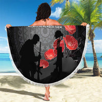 Cook Islands ANZAC Day Beach Blanket Soldier Silhouette Remembrance LT05 - Polynesian Pride