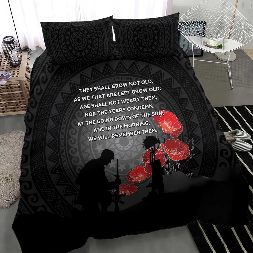 Cook Islands ANZAC Day Bedding Set Soldier Silhouette Remembrance LT05 - Polynesian Pride