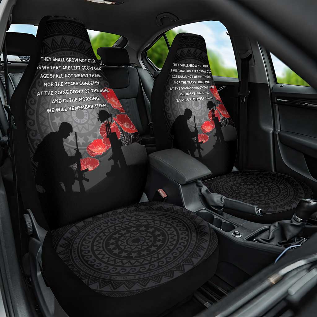 Cook Islands ANZAC Day Car Seat Cover Soldier Silhouette Remembrance