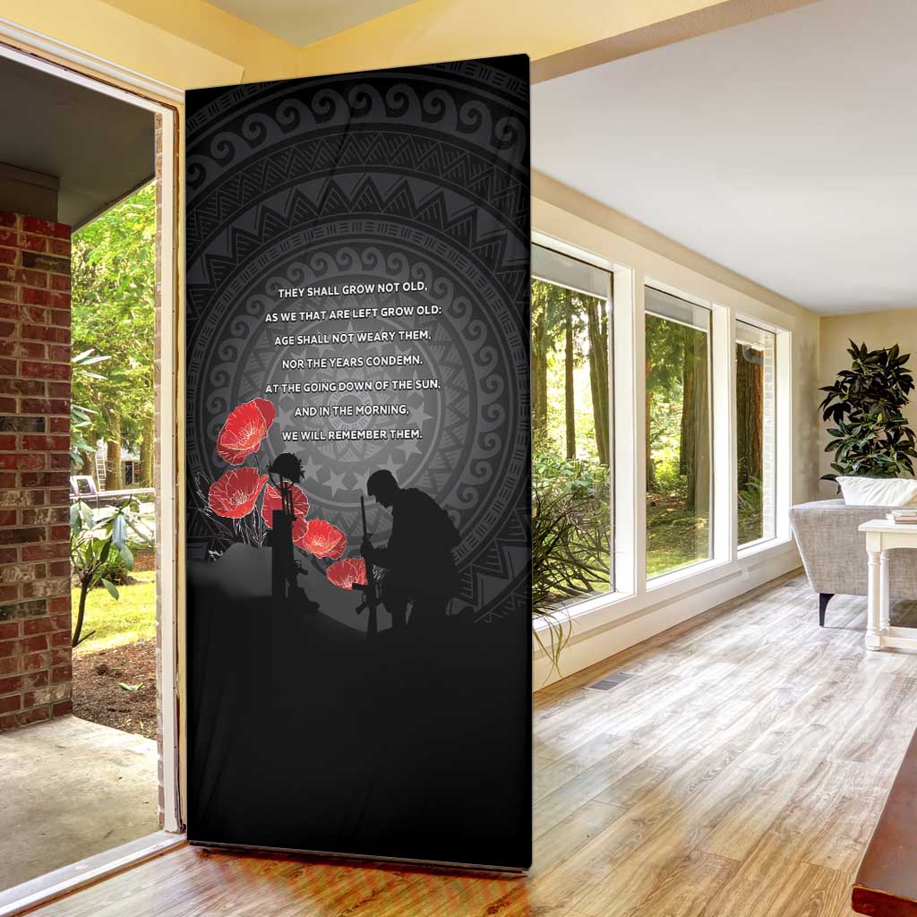Cook Islands ANZAC Day Door Cover Soldier Silhouette Remembrance LT05 - Polynesian Pride