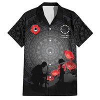 Cook Islands ANZAC Day Family Matching Off The Shoulder Long Sleeve Dress and Hawaiian Shirt Soldier Silhouette Remembrance