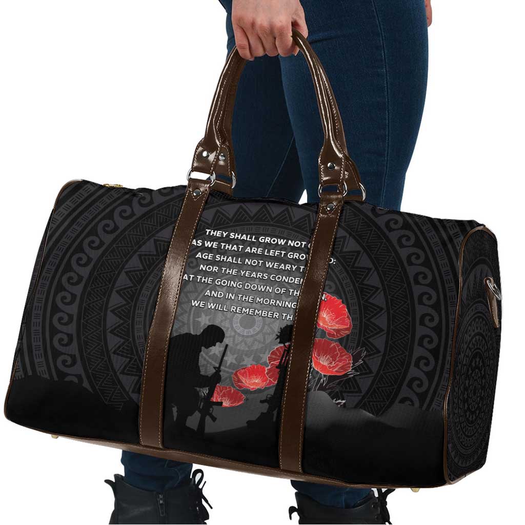 Cook Islands ANZAC Day Travel Bag Soldier Silhouette Remembrance